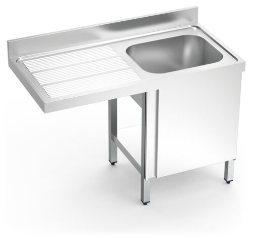Fregadero para lavavajillas con puerta 1 cubeta escurridor izquierda 1200x600 mm Fricosmos 1200x600 mm