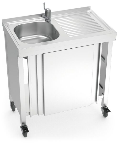 Fregadero portátil automático agua fría y caliente y escurridor derecha Fricosmos
