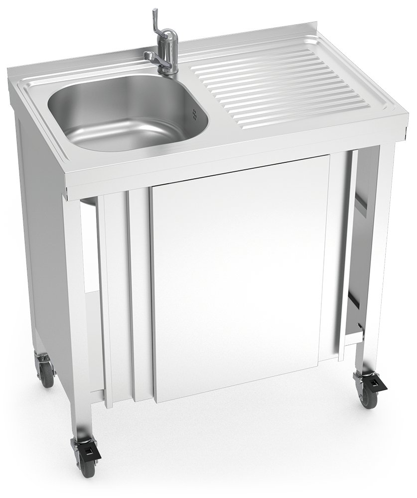 Fregadero portátil automático agua fría y caliente y escurridor derecha Fricosmos