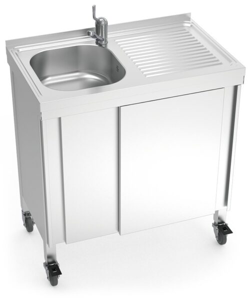 Fregadero portátil automático agua fría y caliente y escurridor derecha Fricosmos