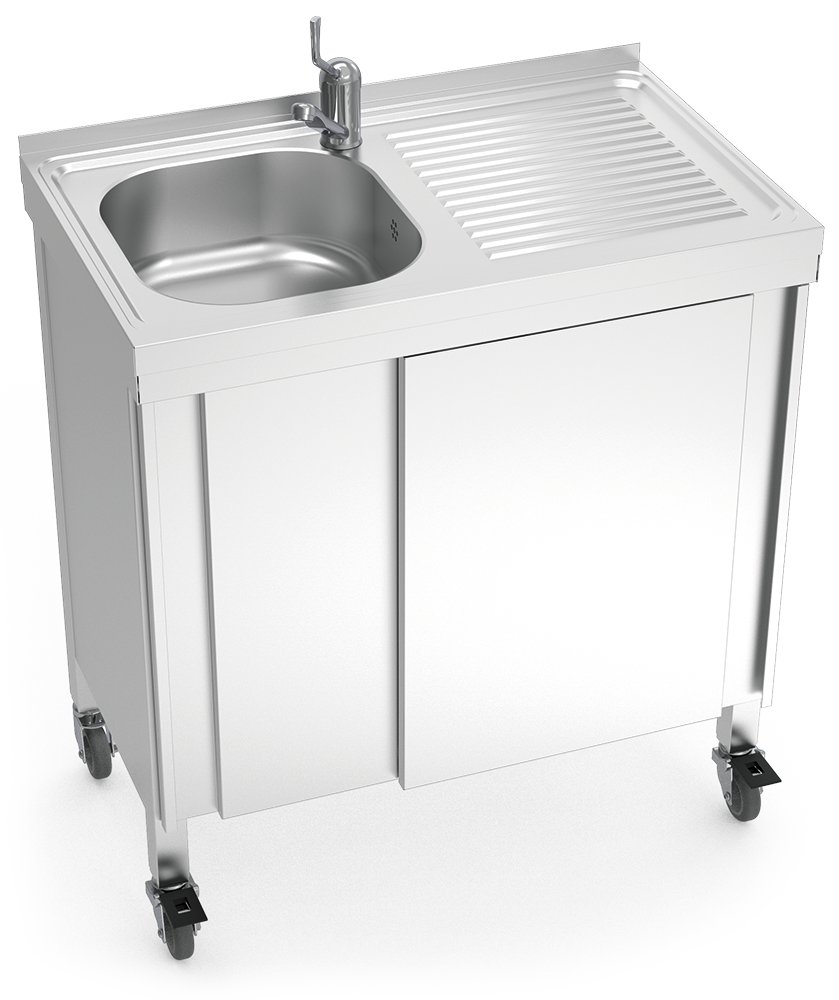 Fregadero portátil automático agua fría y caliente y escurridor derecha Fricosmos