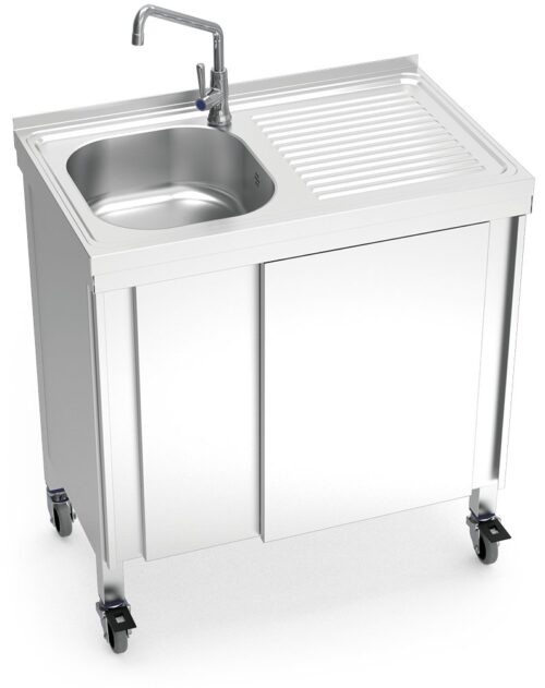 Fregadero portátil automático agua fría y escurridor derecha Fricosmos