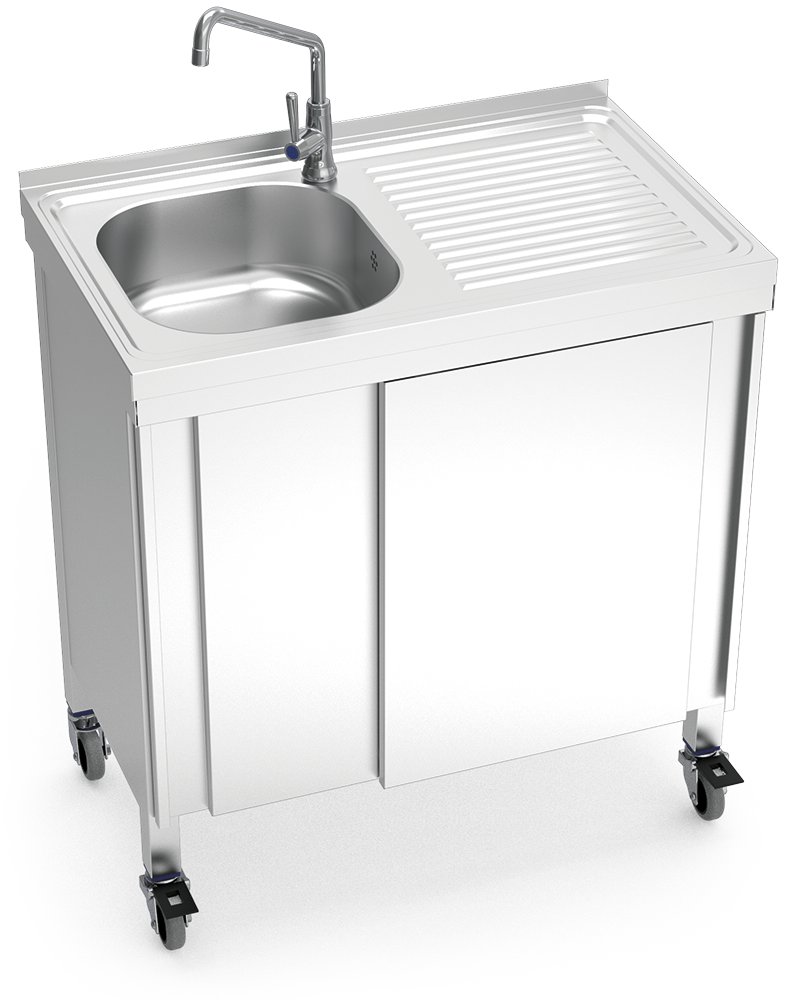 Fregadero portátil automático agua fría y escurridor derecha Fricosmos