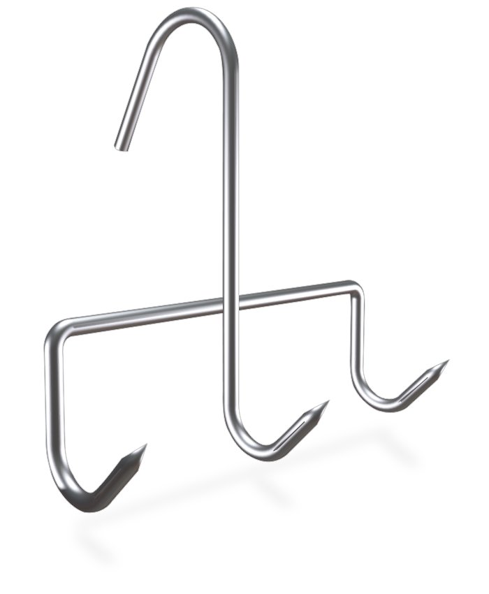 Gancho de varilla inox con tres puntas Fricosmos