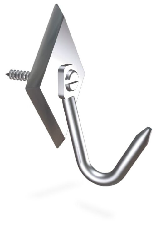 Gancho de varilla inox para atornillar especial jamones Fricosmos