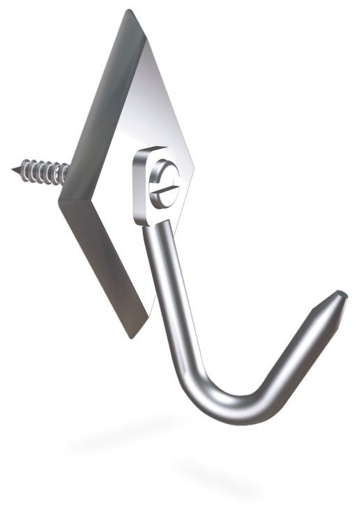 Gancho de varilla inox para atornillar especial jamones Fricosmos