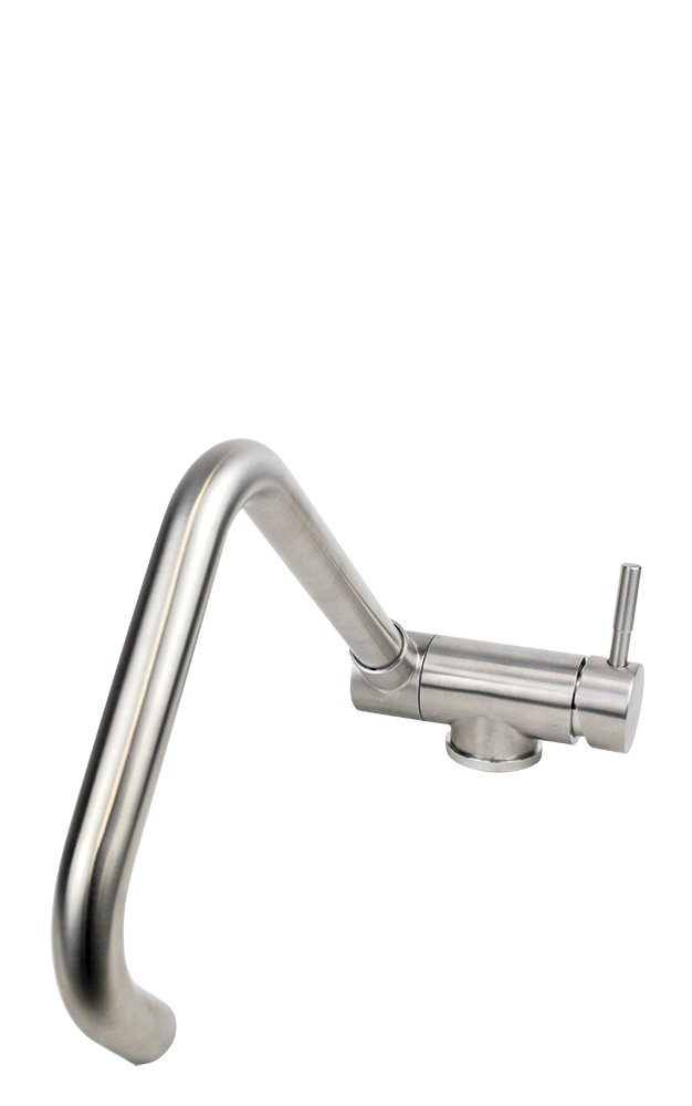 Grifo abatible de acero inoxidable para fregadero bajo ventana Fricosmos 225x245 mm