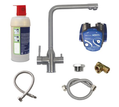 Grifo de cocina 3 aguas inox con sistema de filtración profesional Fricosmos