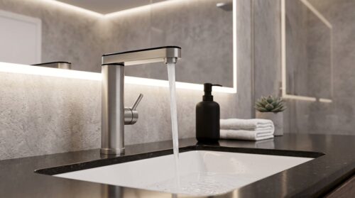 Grifo eléctrico de acero inoxidable con calentador instantáneo Fricosmos