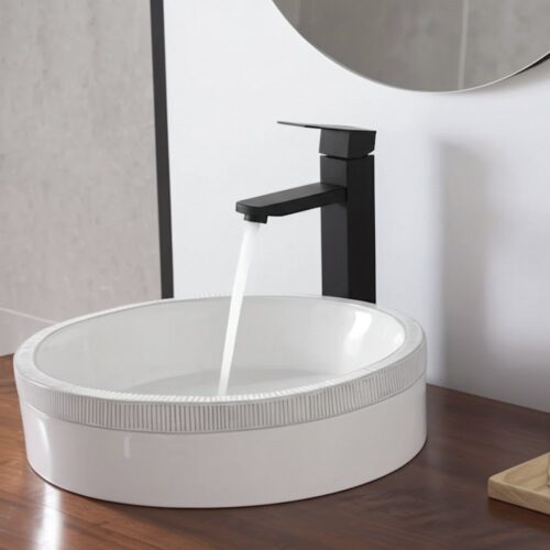 Grifo lavabo alto inoxidable Serie Merak BK Fricosmos 120x210 mm