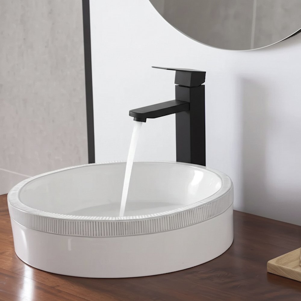 Grifo lavabo alto inoxidable Serie Merak BK Fricosmos 120x210 mm