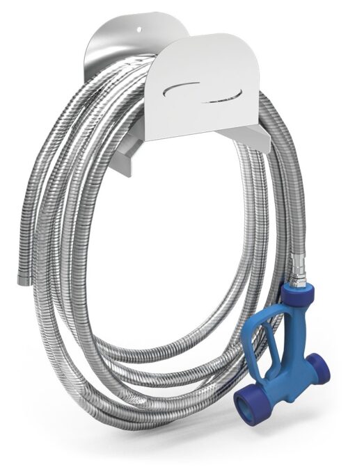 Grifo manguera 50 m con soporte inox y pistola Fricosmos