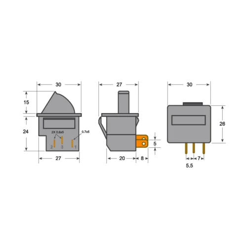 Interruptor CPA-1 para refrigerador · vista 2
