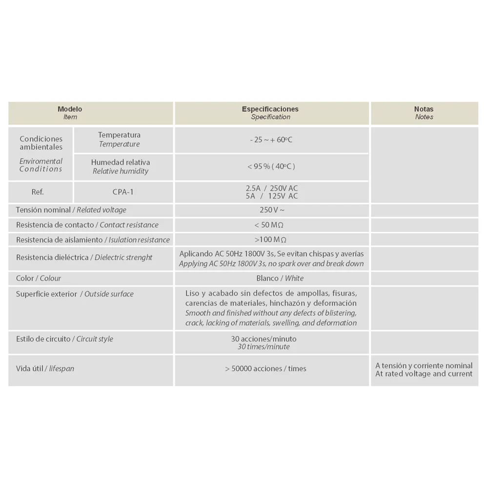 Interruptor CPA-1 para refrigerador · vista 3
