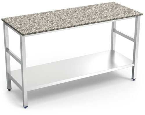 Isla de cocina inox con encimera de granito Fricosmos 1000x600x870 mm