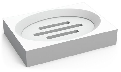 Jabonera de polietileno Fricosmos blanco