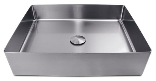 Lavabo rectangular sobre encimera inox con recubrimiento PVD Fricosmos