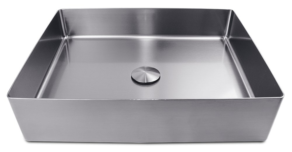 Lavabo rectangular sobre encimera inox con recubrimiento PVD Fricosmos