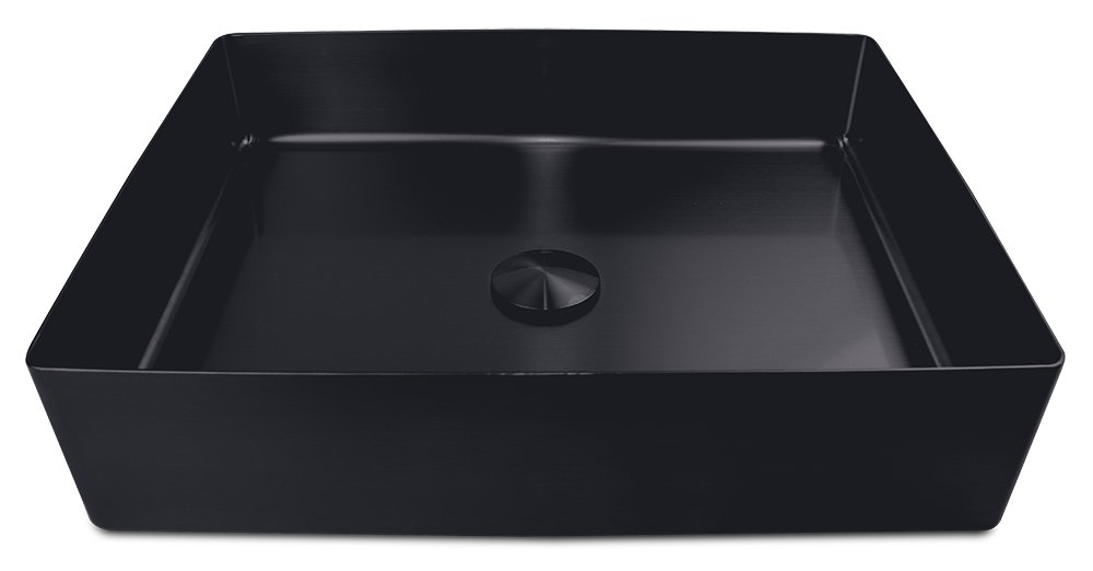 Lavabo rectangular sobre encimera inox con recubrimiento PVD Serie Black Fricosmos