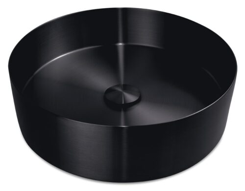 Lavabo redondo sobre encimera inox con recubrimiento PVD Serie Black Fricosmos
