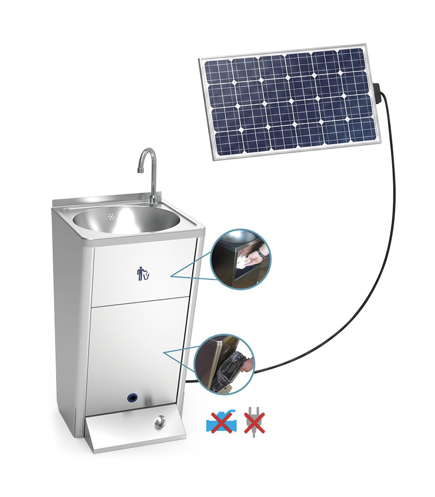 Lavamanos autónomo solar con batería Fricosmos