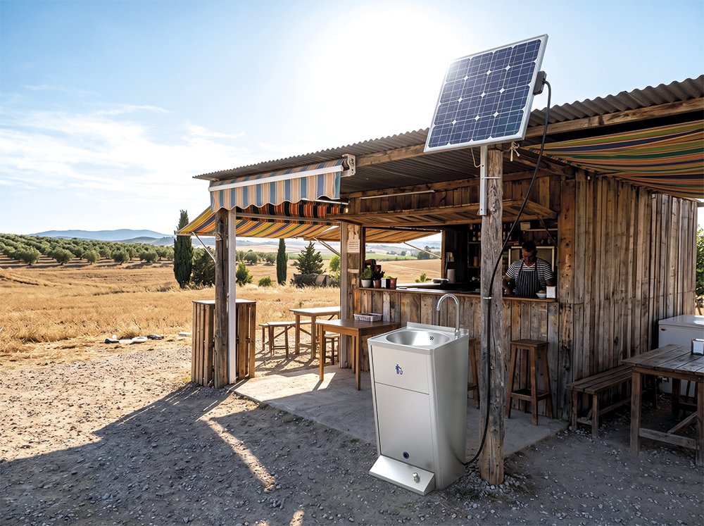 Lavamanos autónomo solar con batería Fricosmos