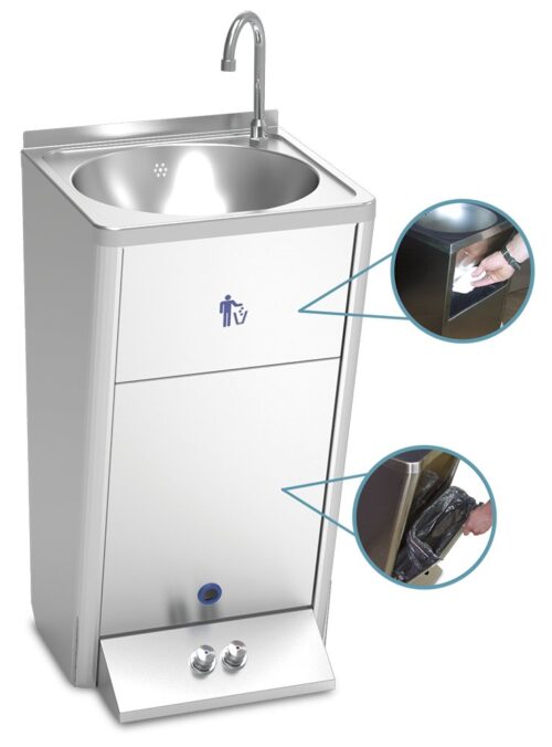 Lavamanos portátil autónomo automático de doble pulsador agua fría y caliente Fricosmos