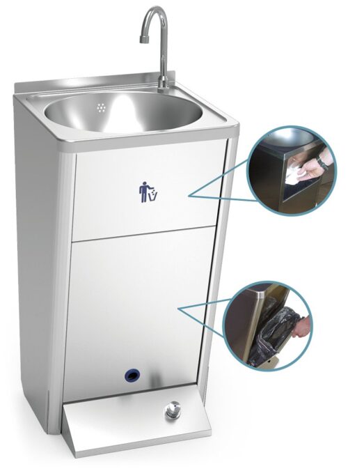 Lavamanos registrable autónomo eléctrico con batería un pulsador agua fría Fricosmos