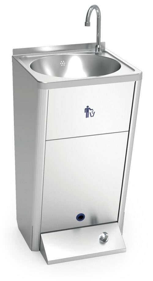 Lavamanos registrable autónomo eléctrico con batería un pulsador agua fría Fricosmos
