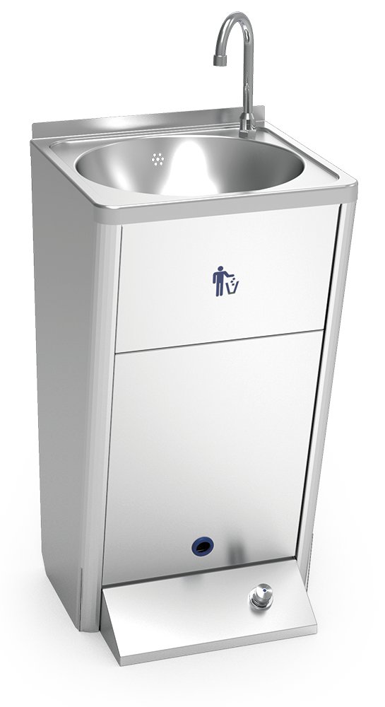 Lavamanos registrable autónomo eléctrico con batería un pulsador agua fría Fricosmos