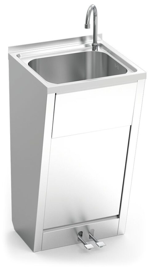 Lavamanos registrable con doble pedal agua fría y caliente Fricosmos