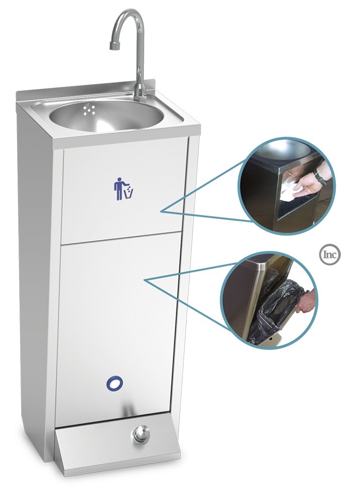 Lavamanos registrable con pedestal un pulsador Serie XS agua fría y caliente Fricosmos