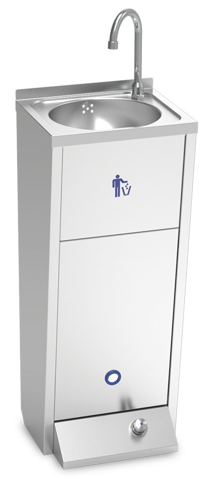 Lavamanos registrable con pedestal un pulsador Serie XS agua fría y caliente Fricosmos