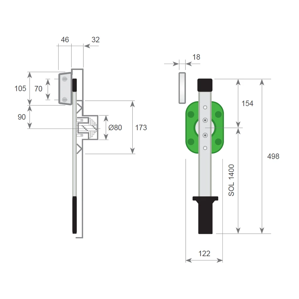 Maneta interior 8530 sin tope – imagen 2