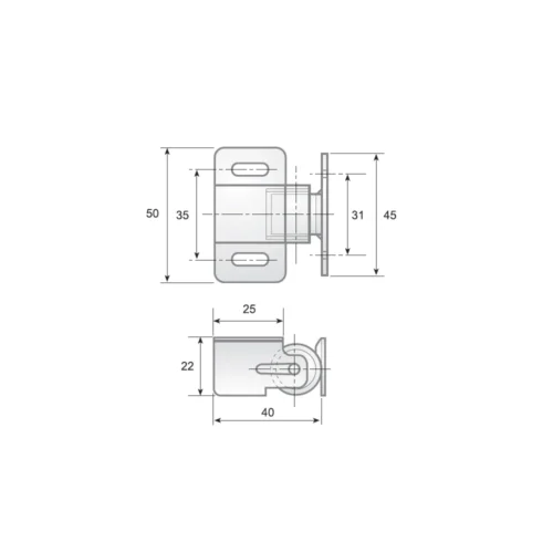 MF-136 zinc-plated steel latch mechanism · view 2