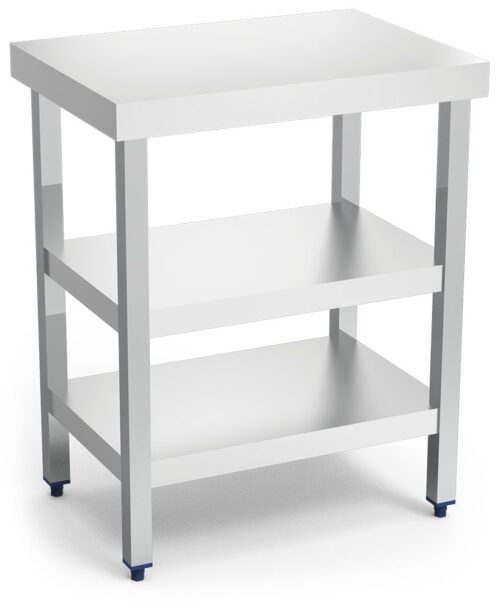Mesa central con 2 entrepaños especial cortadoras de fiambre Fricosmos 705x505x855 mm