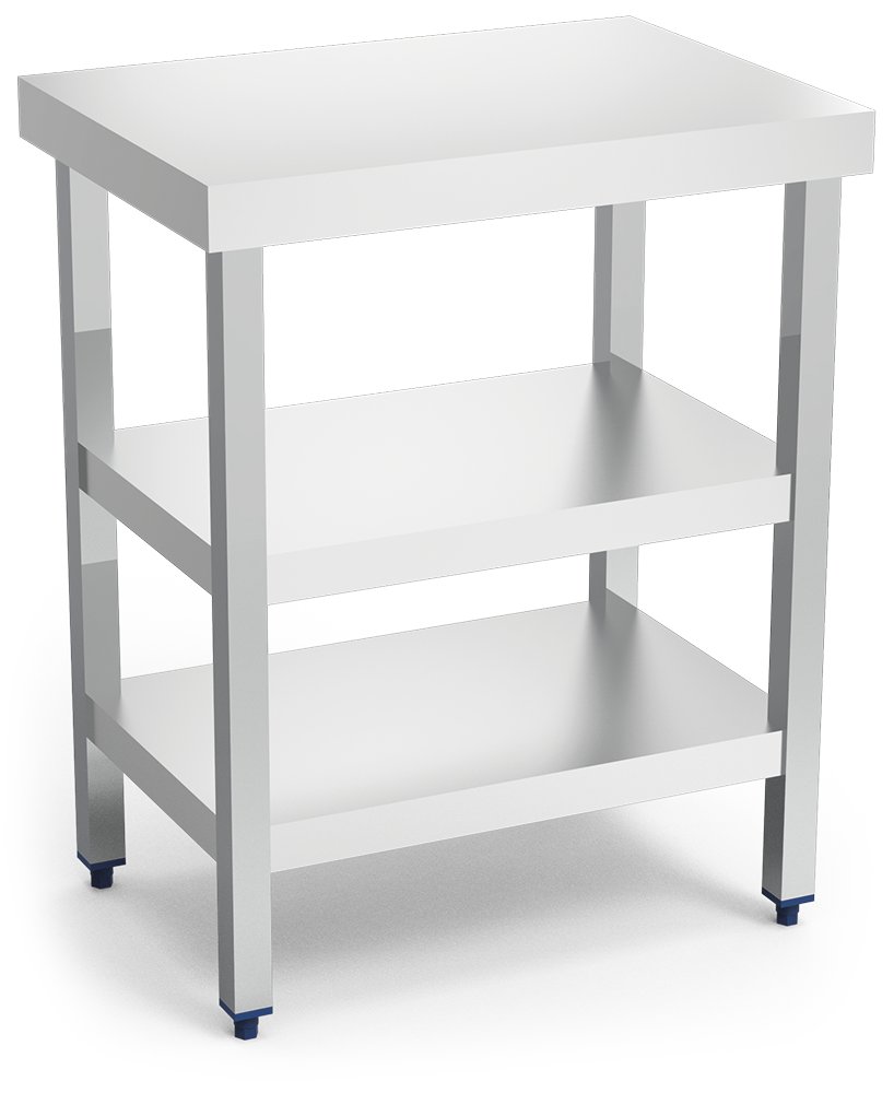 Mesa central con 2 entrepaños especial cortadoras de fiambre Fricosmos 705x505x855 mm