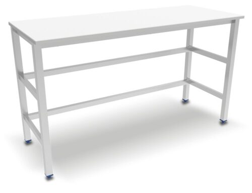 Mesa central con encimera de polietileno blanco Fricosmos 1000x500x870 mm