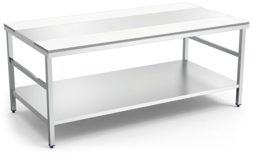 Mesa de despiece blanca con entrepaño Fricosmos 1500x1050x850 mm