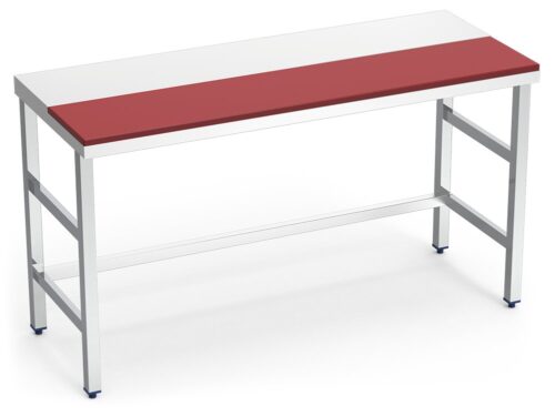 Mesa de preparación central roja Fricosmos 1000x600x850 mm