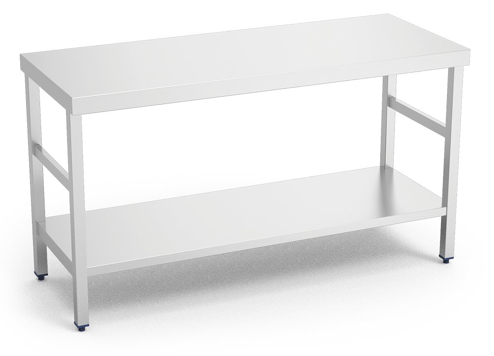 Mesa inox central con entrepaño Fricosmos 1000x500x850 mm