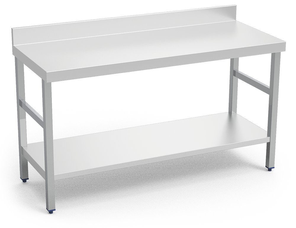 Mesa inox mural con entrepaño Fricosmos 1000x500x850 mm
