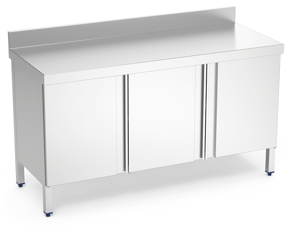 Mesa mural inox con puertas abatibles Fricosmos 1000x500x850 mm