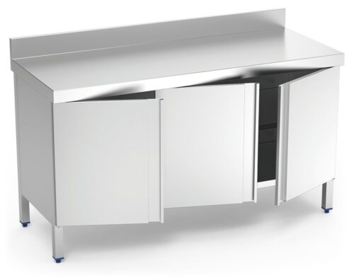 Mesa mural inox con puertas abatibles Fricosmos 1500x500x850 mm