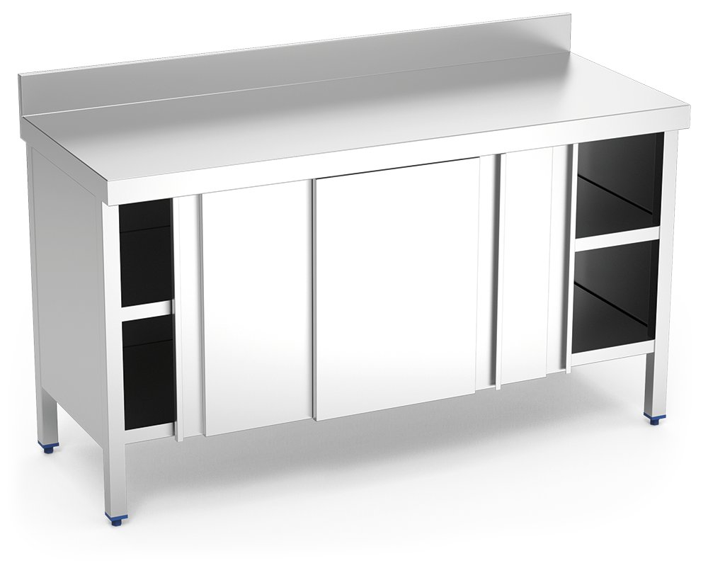 Mesa mural inox con puertas correderas Fricosmos 1000x500x850 mm