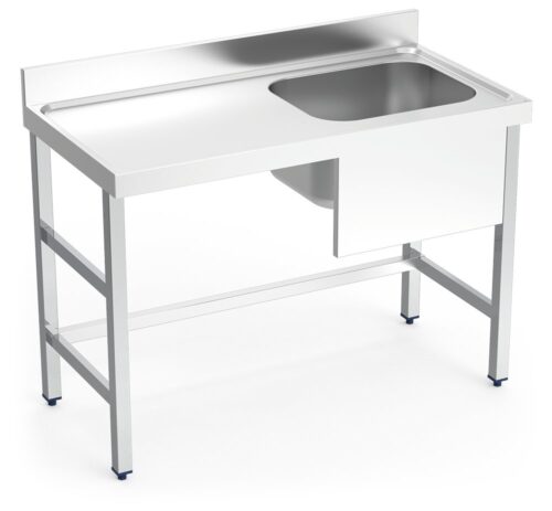 Mesa mural inox de chef cubeta derecha Fricosmos 1200x600x850 mm