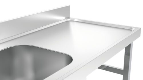 Mesa mural inox de chef cubeta izquierda Fricosmos 1200x600x850 mm