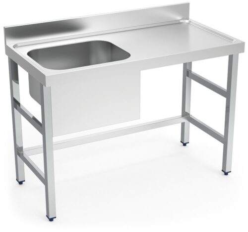 Mesa mural inox de chef cubeta izquierda Fricosmos 1200x600x850 mm