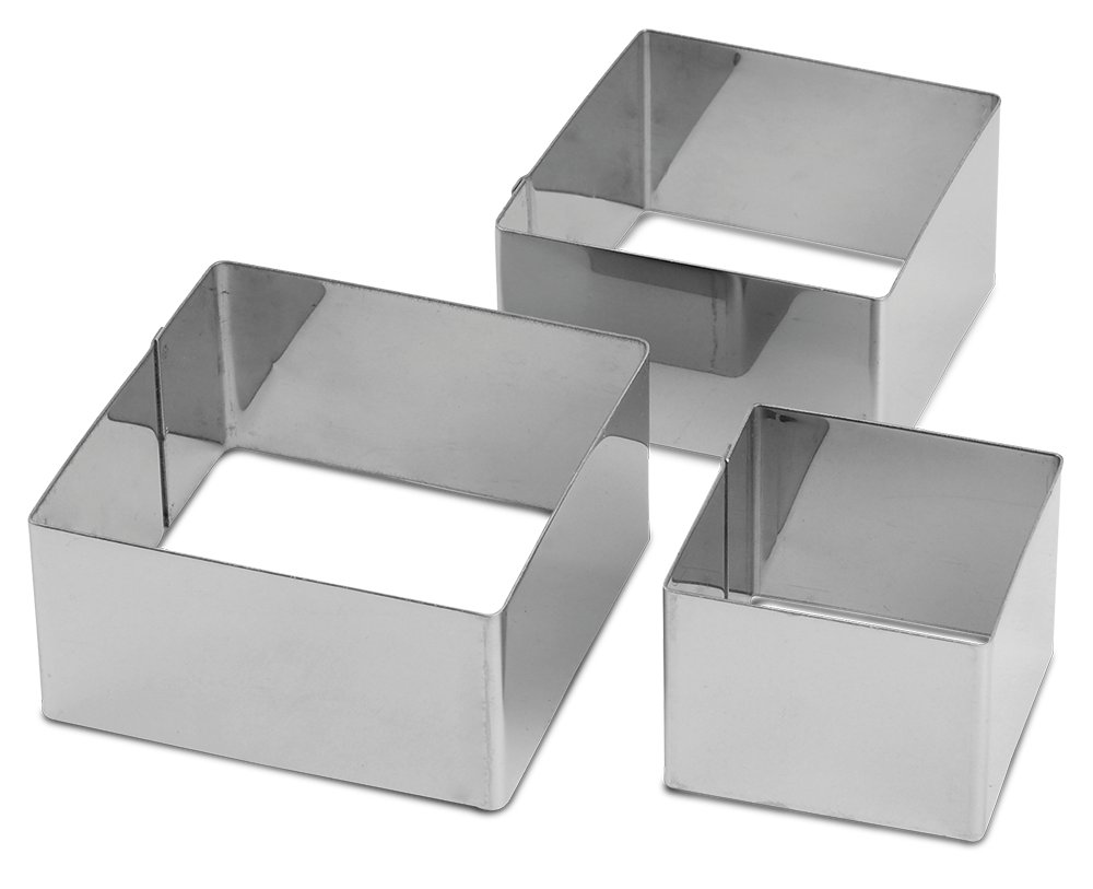 Moldes cuadrados de acero inoxidable Fricosmos