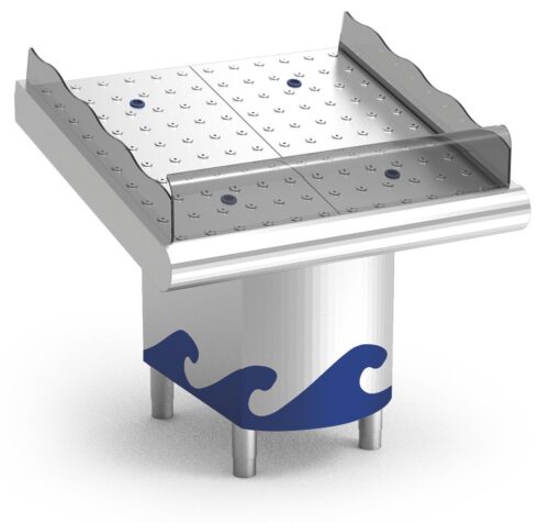 Mostrador de pescadería 1 m con soportes Fricosmos